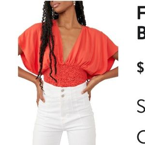 Free People Ava v-neck tie back top